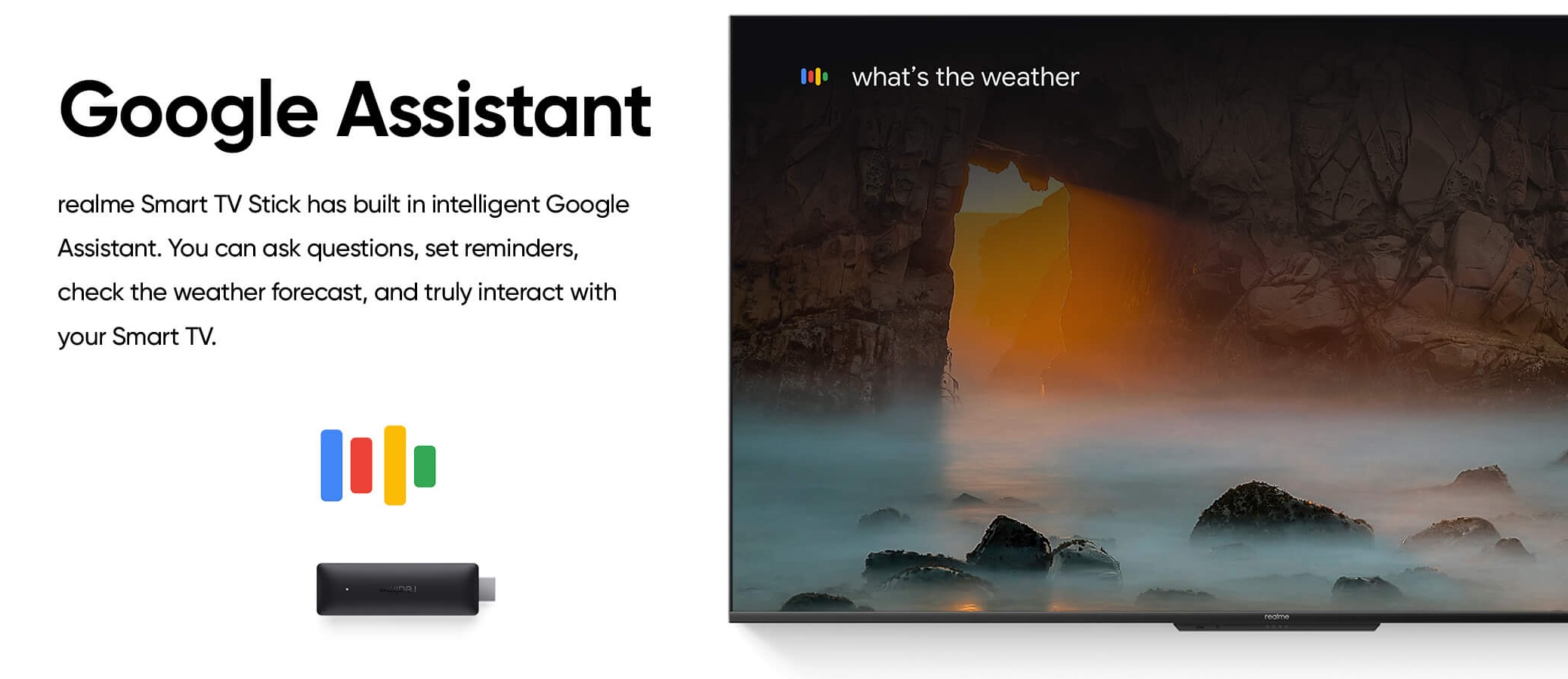 Realme 4K Smart Google TV stick assistant