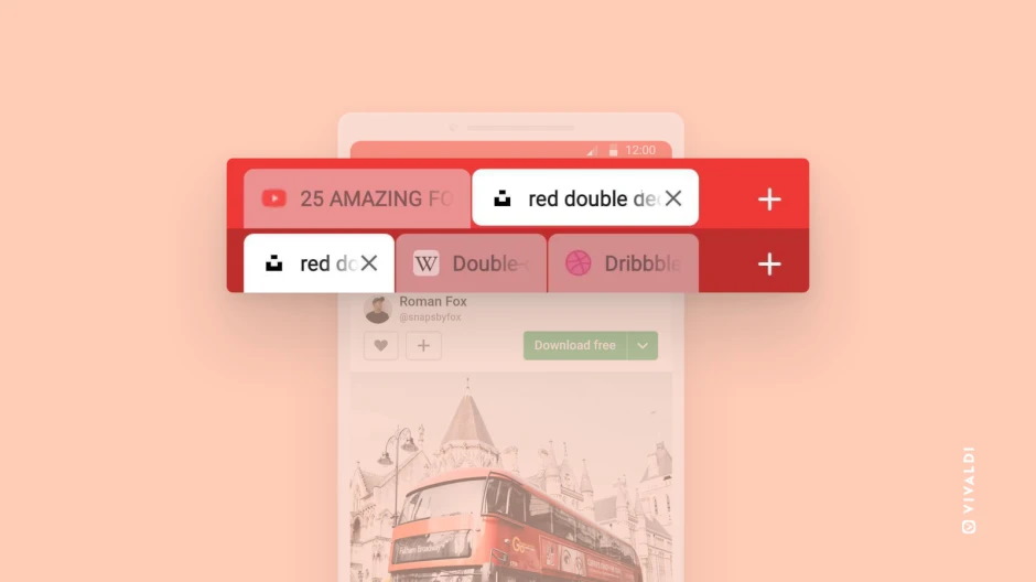 Vivaldi este primul web browser pentru mobil care poate afișa două rânduri de tab-uri