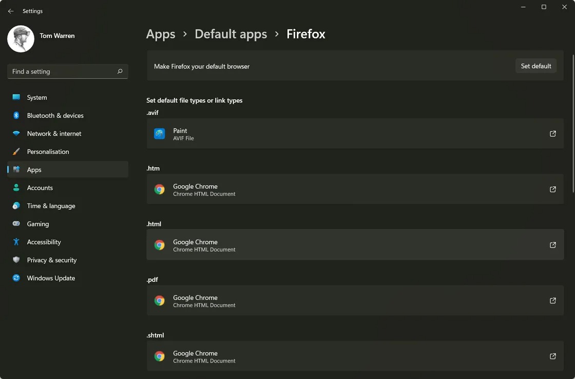 windows 11 default browser