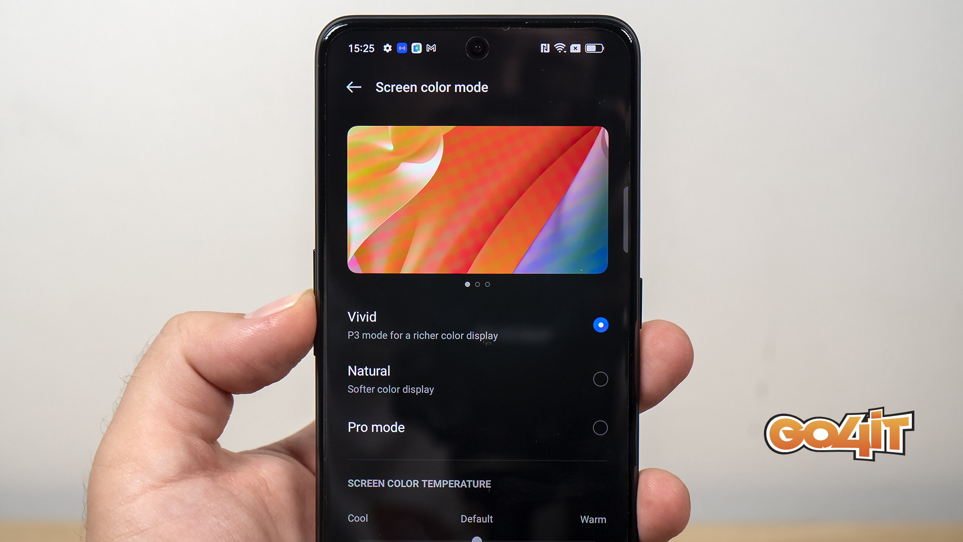 Realme GT Neo 3 screen color