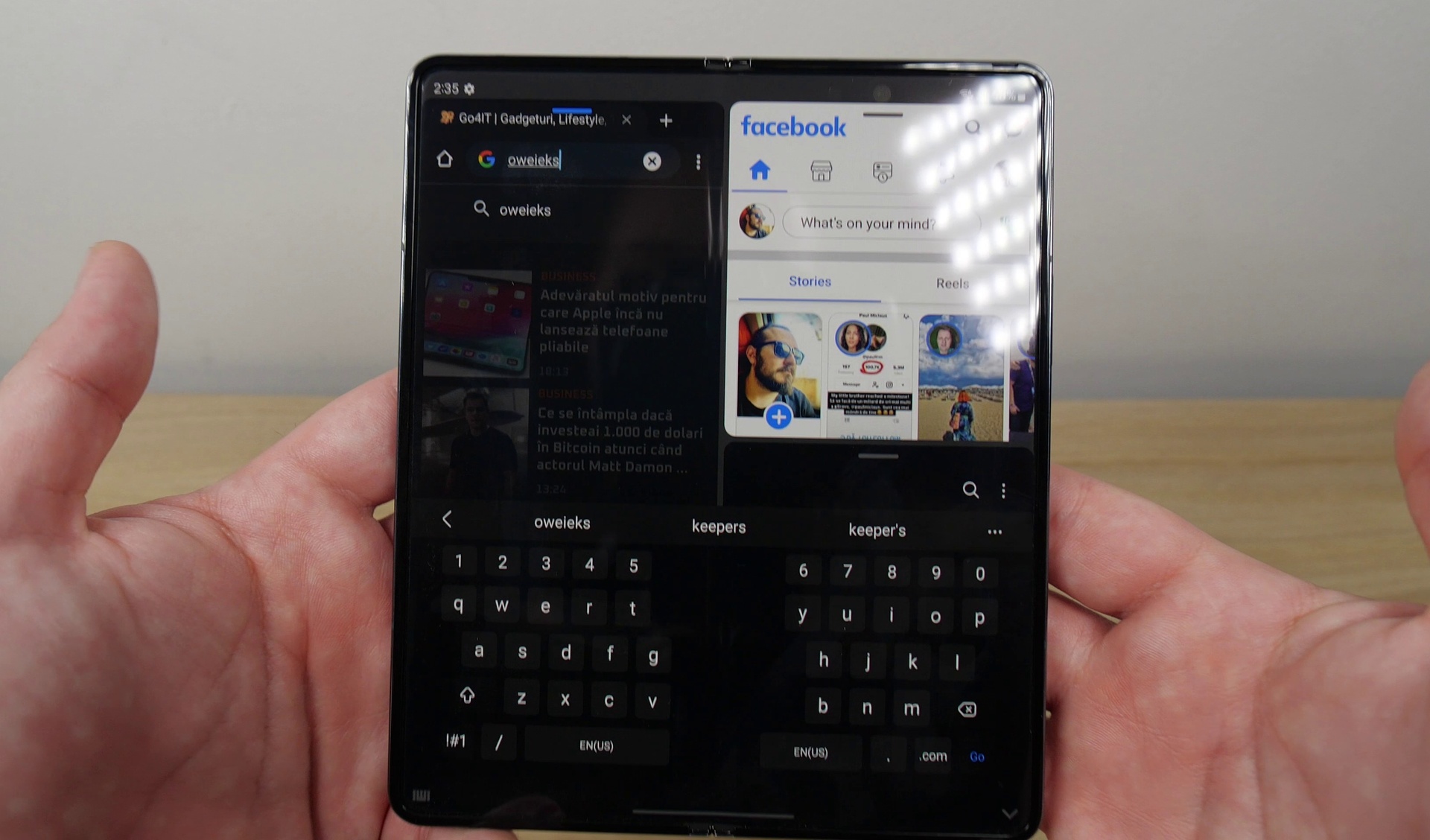 galaxy Z fold4 multitasking keyboard