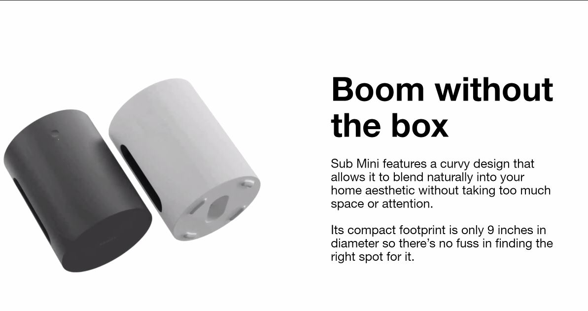 sonos sub mini colors