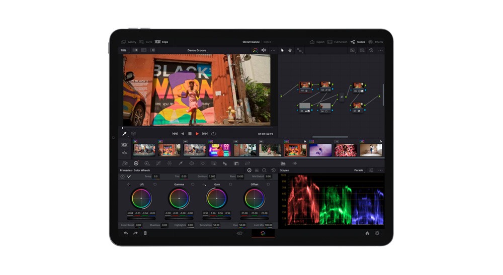 davinci resolve ipad color