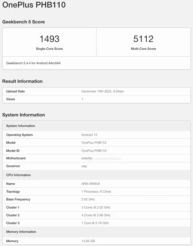 oneplus 11 geekbench