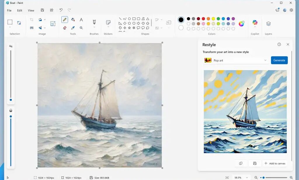 Microsoft integrează o funcție AI inovatoare în Paint
