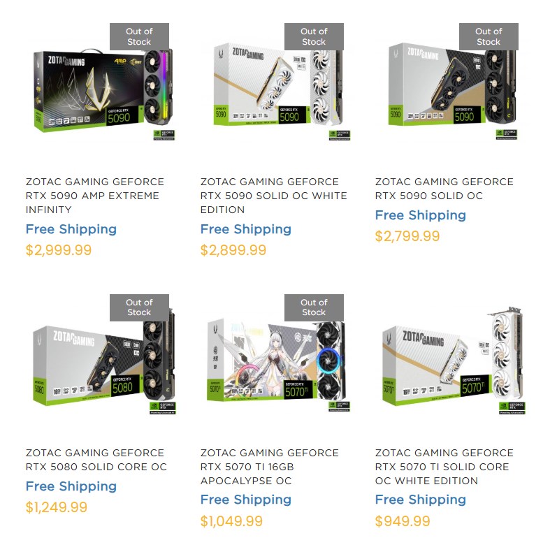 Zotac RTX 50