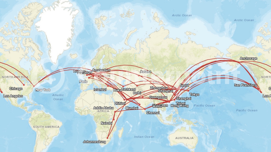 Key Air Cargo Corridors Used for Device Freight