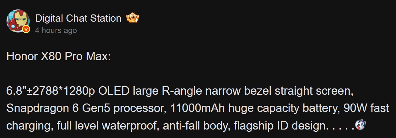 Honor X80 Pro Max