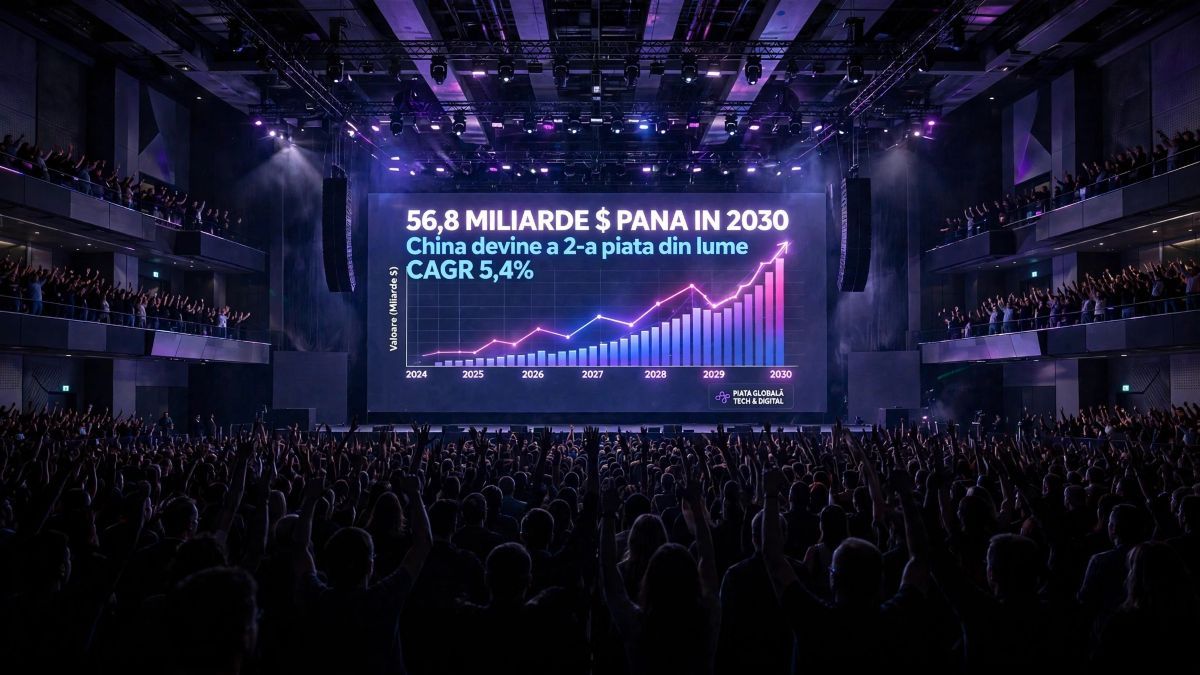 Vânzările de muzică înregistrată vor depăși 56 de miliarde de dolari până în 2030. China urcă pe locul al doilea în lume