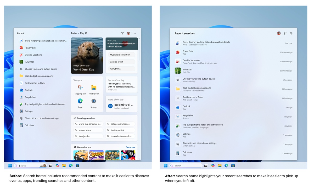 Microsoft pregătește o actualizare majoră pentru funcția Search din Windows 11