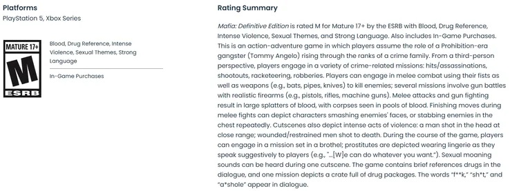 ESRB-rating-for-Mafia-Definitive-Edition