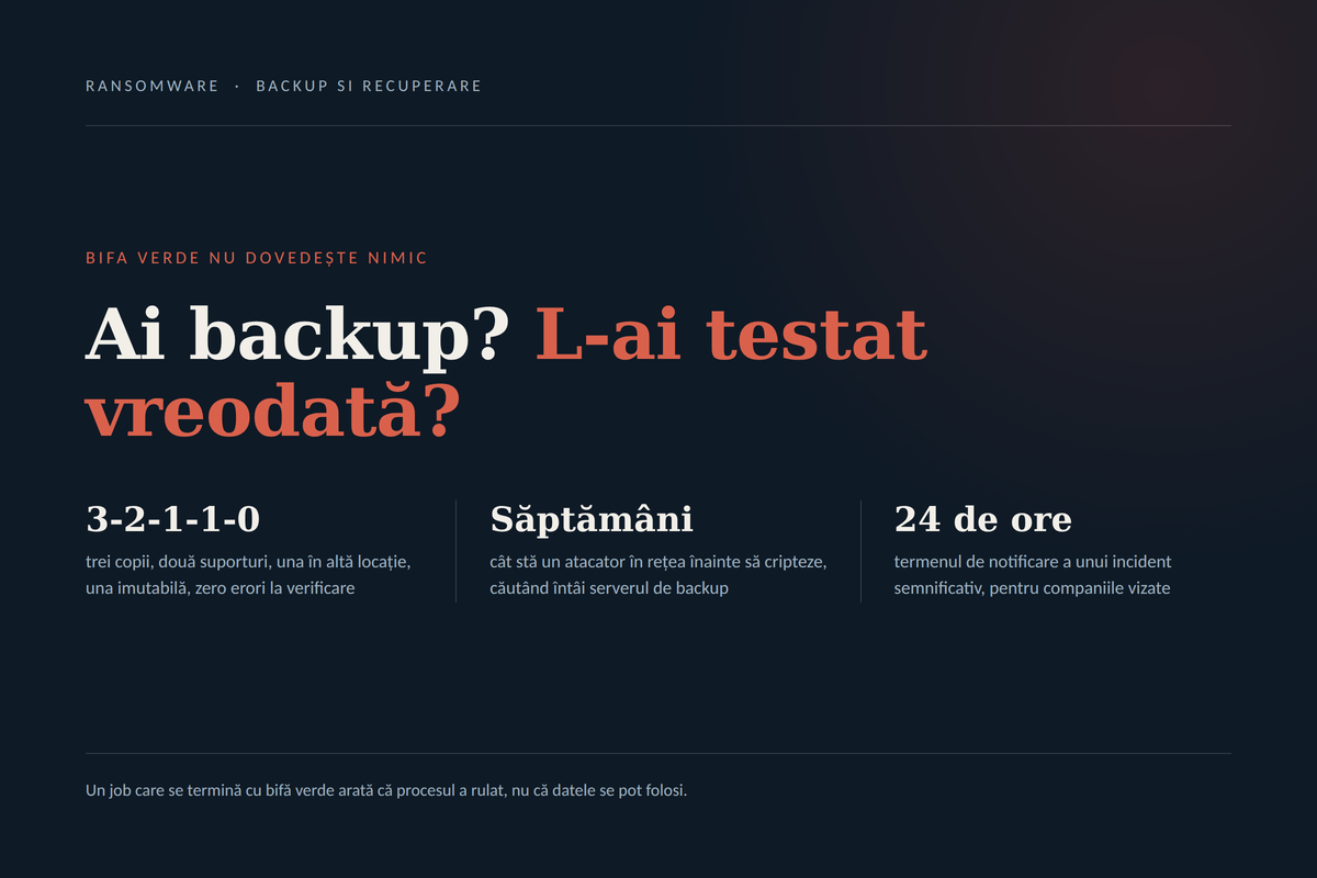 Ai backup, dar l-ai testat vreodată? Ce află companiile abia după un atac ransomware (P)