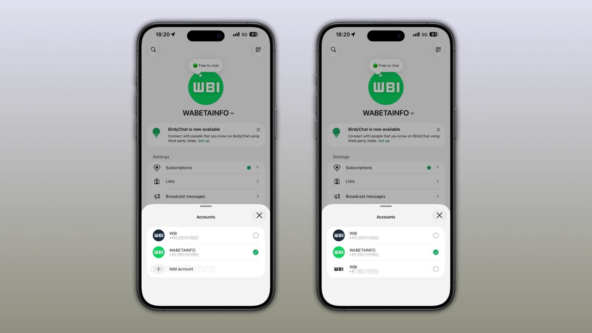 WhatsApp testează suport pentru până la trei conturi pe iOS