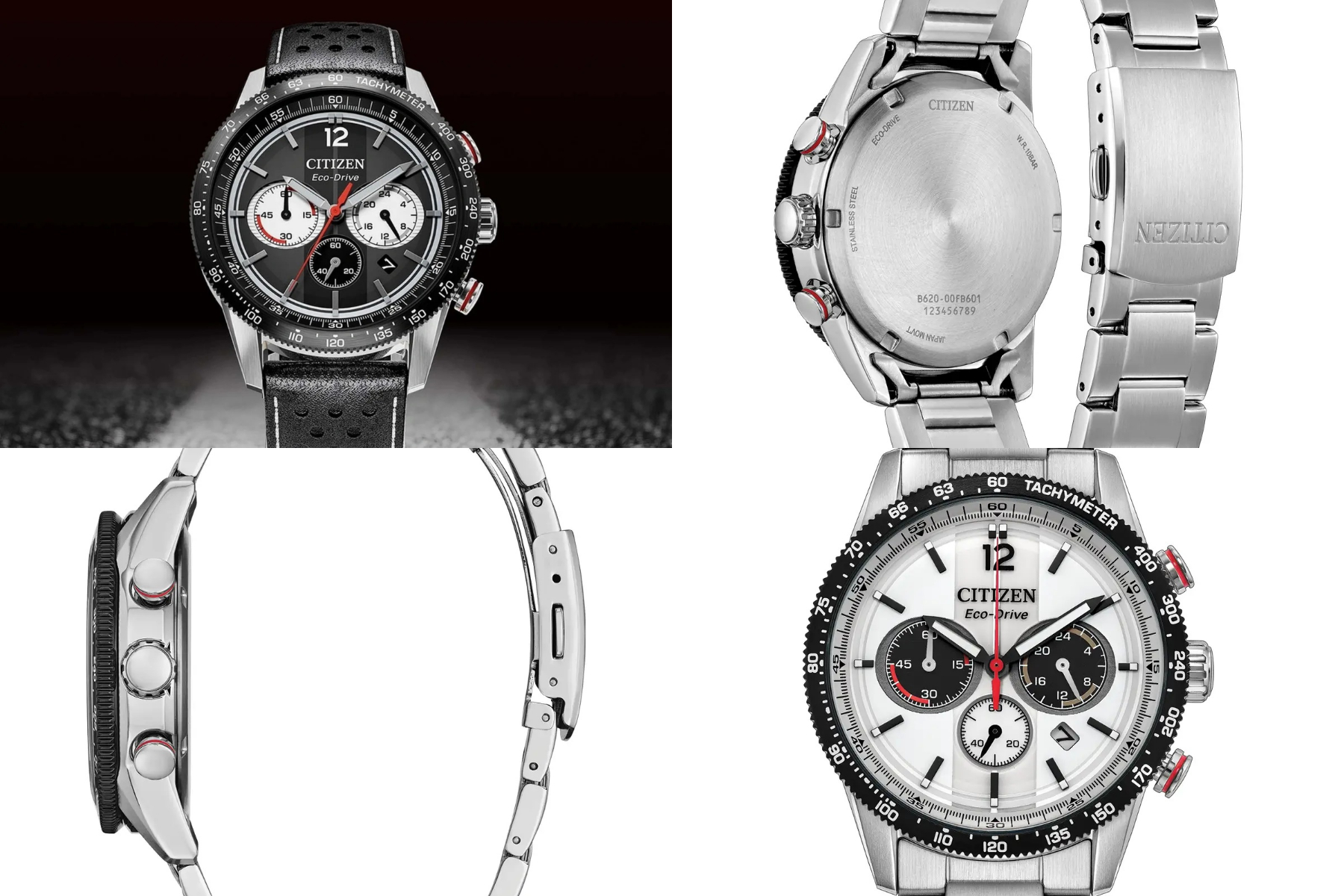 Colaj foto cu noul ceas noul Citizen Racing Chronograph.