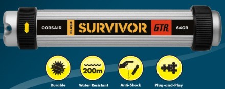 Corsair Flash Survivor GTR cu 32 GB sau 64 GB Corsair Flash Survivor GTR cu 32 GB sau 64 GB