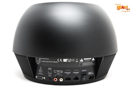 Conectorii din spatele subwoofer-ului