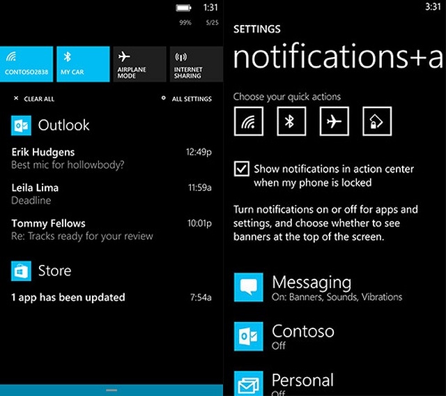 Noul Notification Center din Windows Phone 8.1