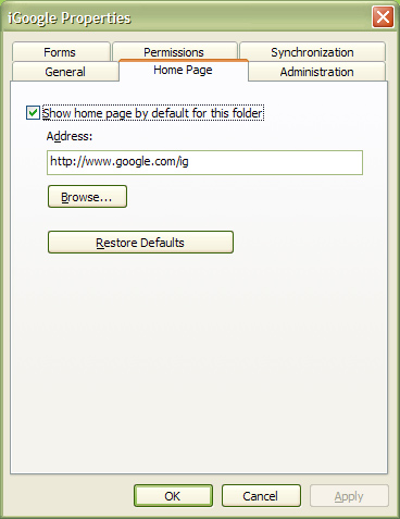 Outlook iGoogle
