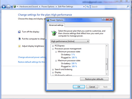 Vista Power Options