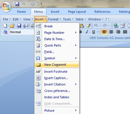 Microsoft Word 2007 cu meniuri clasice