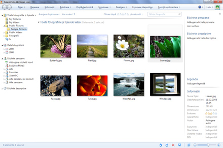 Program de modificat poze: Windows Live Photo Gallery