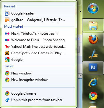 Windows 7 Jumps List