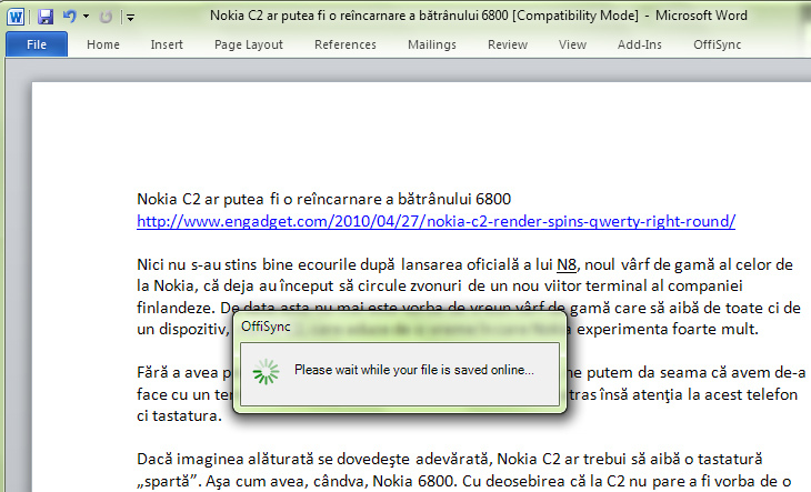 Salvarea documentului in Google Docs
