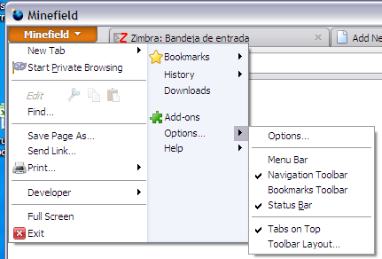 Meniu Firefox 4