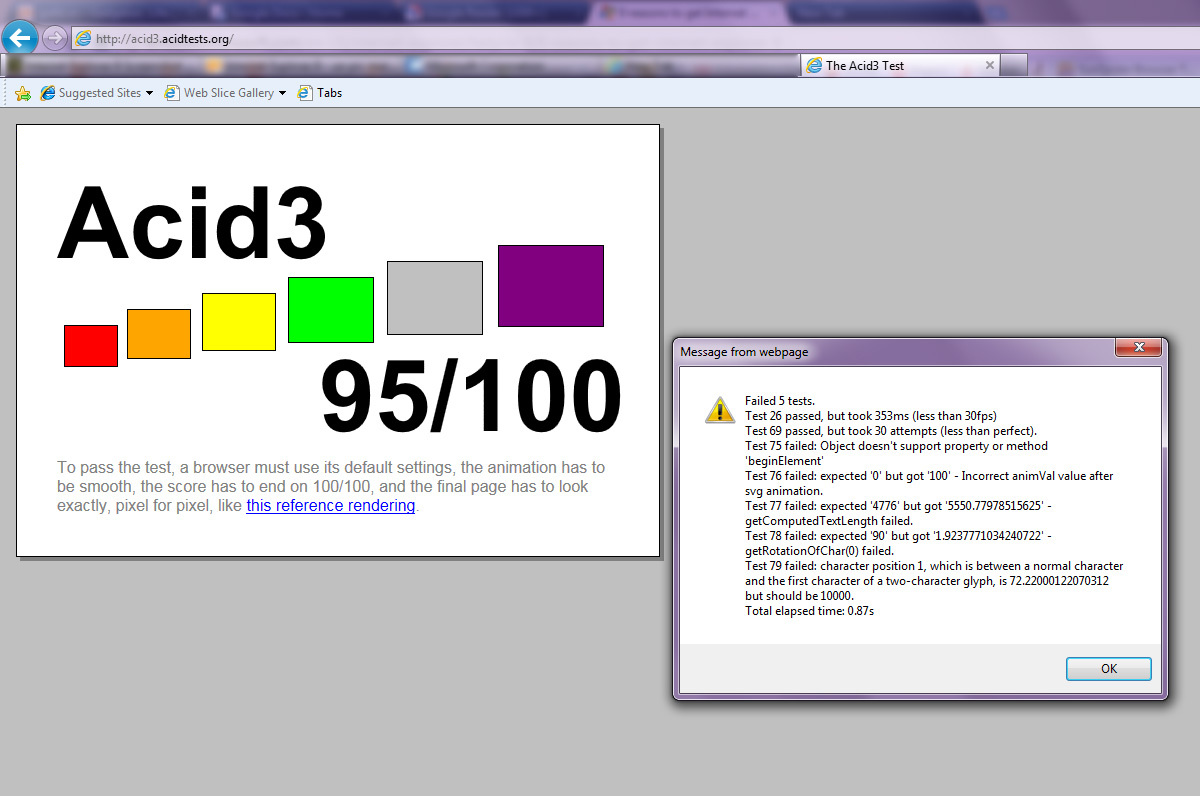 Internet Explorer Acid3 Test