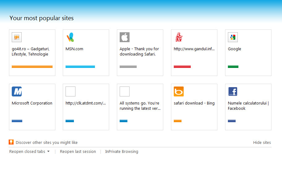 IE9 Homepage