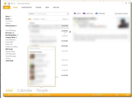 Office 15 - interfaţa Outlook