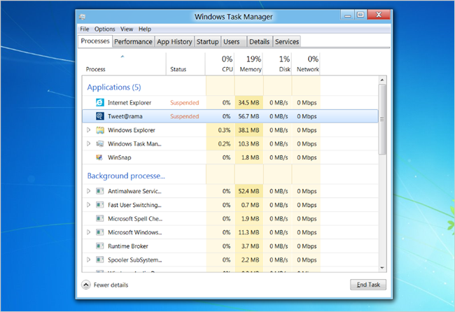 Windows 8 - Task Manager