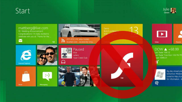 Web browser-ul Metro din Windows 8 nu suportă plugin-uri