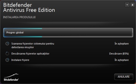 Fereastra de instalare