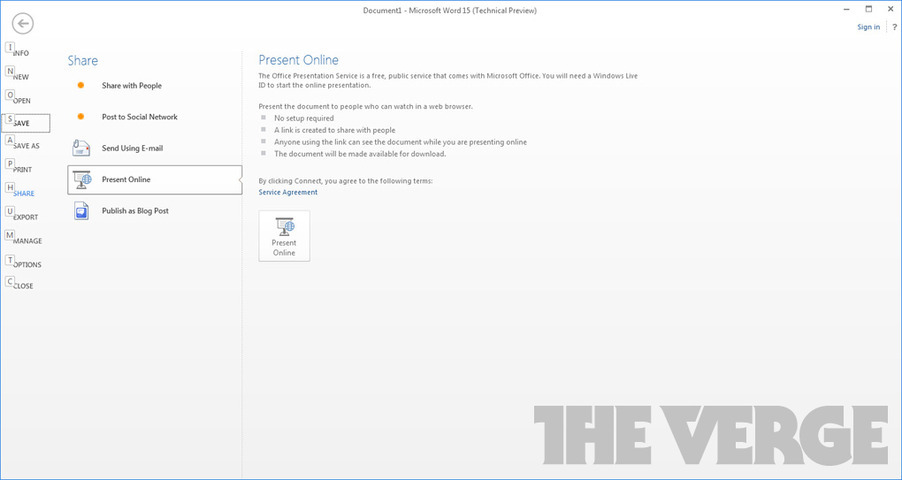 Microsoft Office 15 - suport pentru prezentări online