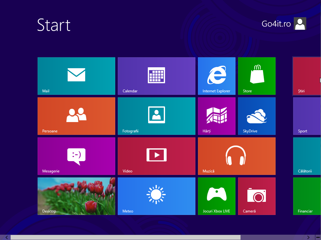 Interfaţa Metro din Windows 8