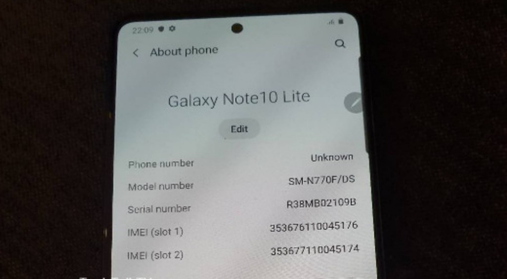 Samsung Galaxy Note10 Lite: foto spion