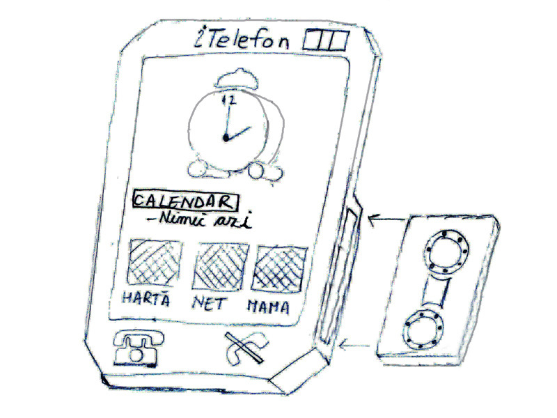 Schiţa de iTelefon făcută de inginerii de la Politehnică