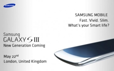 O potenţială invitaţie de lansare a lui Samsung Galaxy S III