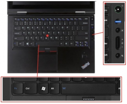 Lenovo X1 - tastatura şi butoanele laterale Lenovo X1 - tastatura şi butoanele laterale