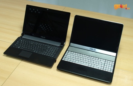 Asus N55 alături de modelul anterior, N53