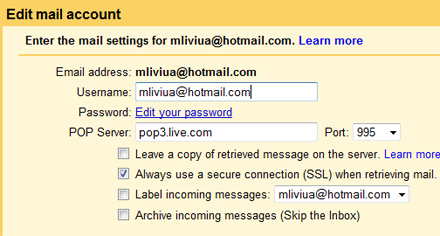 Gmail - configurare POP3