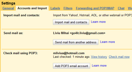 Gmail - adaugarea unui cont nou