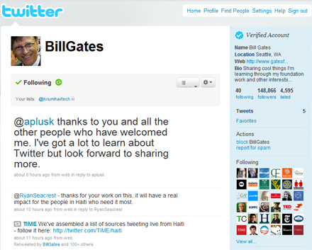 Bill Gates are cont pe Twitter
