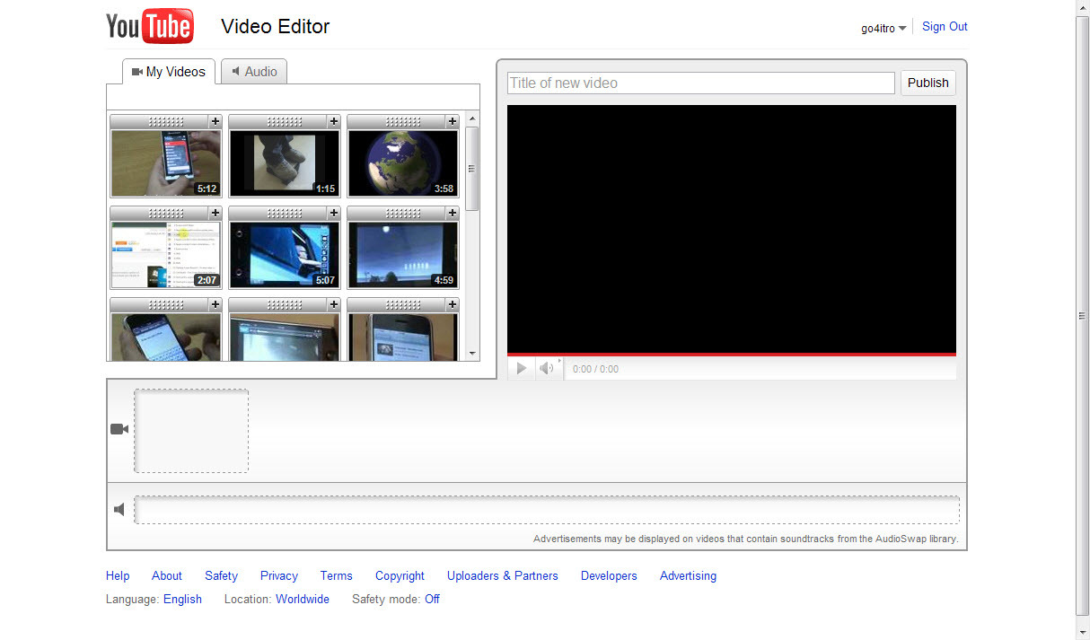 YouTube editor