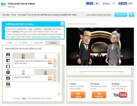 Modulul Xtranormal Movie Maker