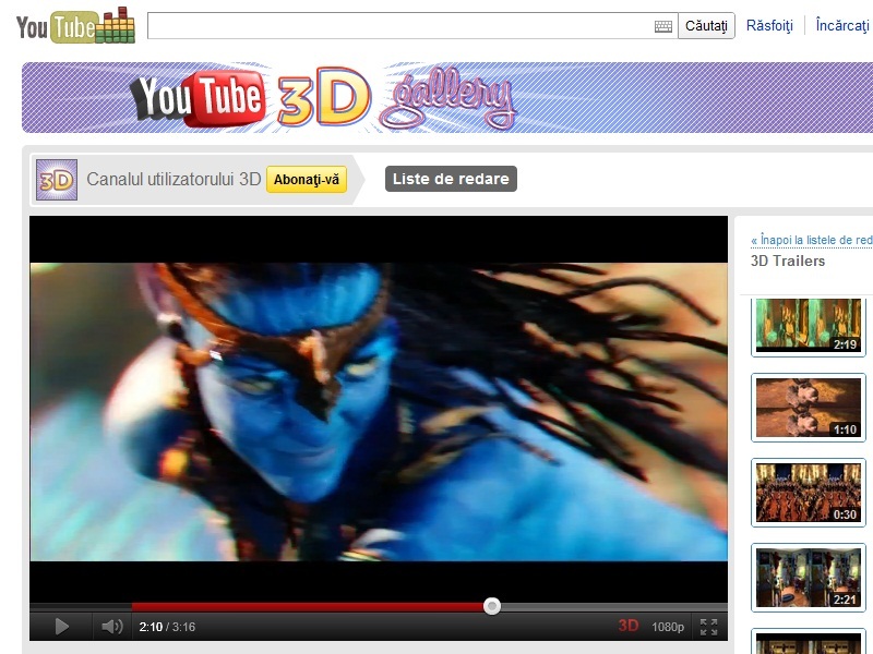 Filme 3D pe YouTube