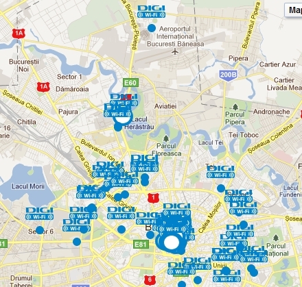 Localizarea hotspot-urilor în Bucureşti Localizarea hotspot-urilor în Bucureşti