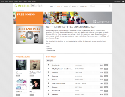 Android Market în Google Music