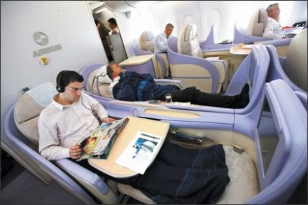 Airbus A380 - interior, clasa întâi